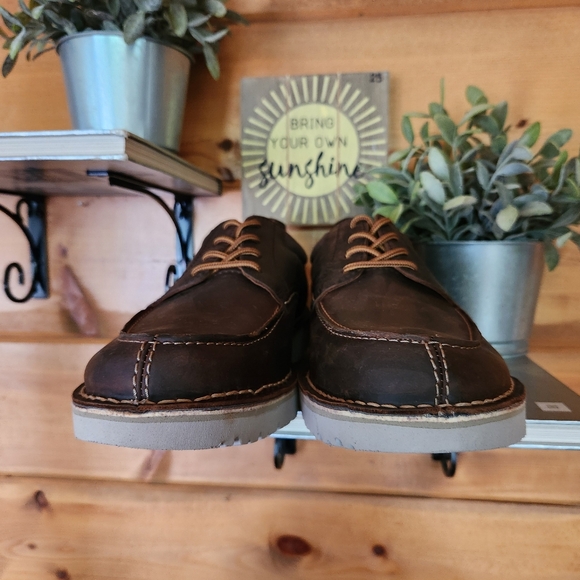 Clarks Eastridge Moc Toe Oxford Dark Brown Leather Casual Dress Shoe Prep‎ Sz 13